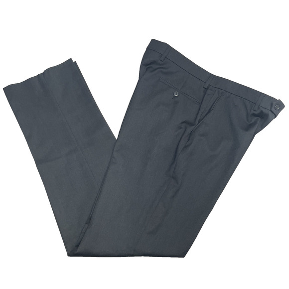 New Jos A Bank Tailored Fit Traveler Mens 36S Dress Pants Black Wool 34L No Hem - Picture 2 of 7